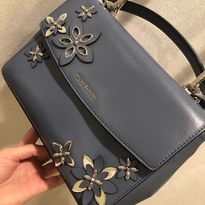 Michael Kors Blue Flower Shoulder Bag